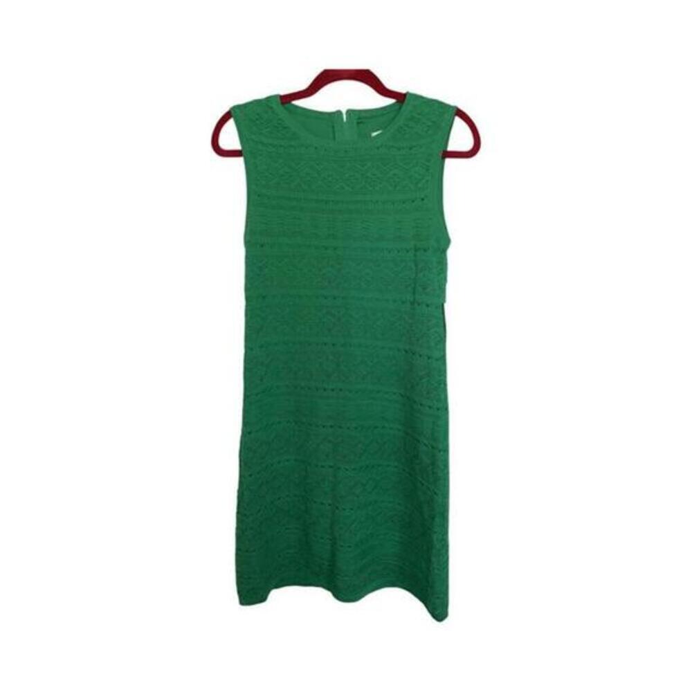 Eliza J Green Lace Sheath Dress Size Small Sleeveless Zip Cotton. New